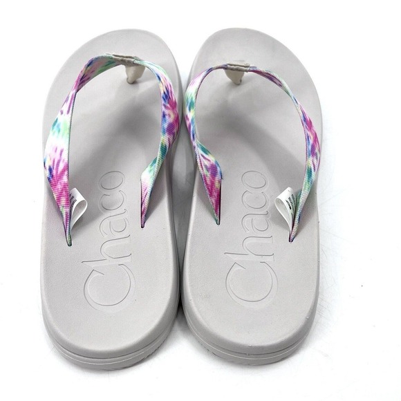 Chaco Chillos Rainbow Tie Dye Flip Flop Thong Sandals - Picture 4 of 6